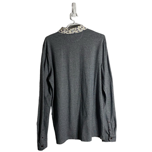 Simons Men's Gray Long Sleeve Floral Trim Shirt - Picture 8 of 8